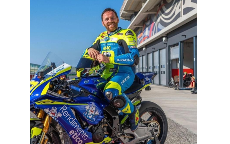 Andrea Maurizio Gilardoni sulla sua moto